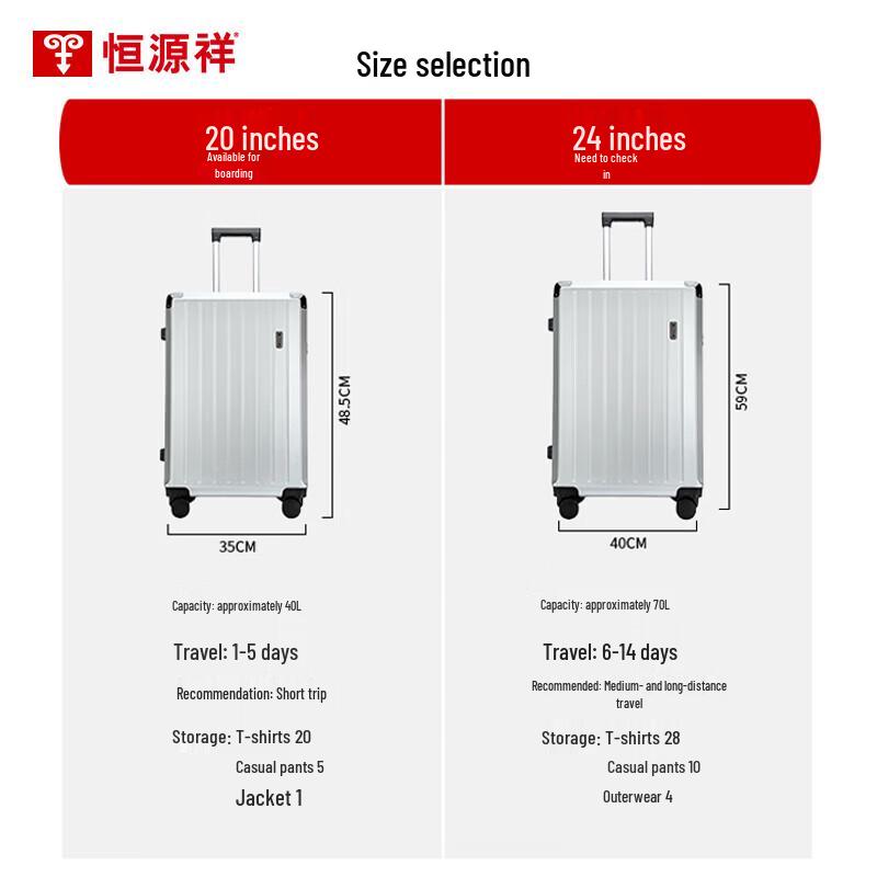 Hengyuanxiang HYX8082 Lightweight Carry-On Suitcase