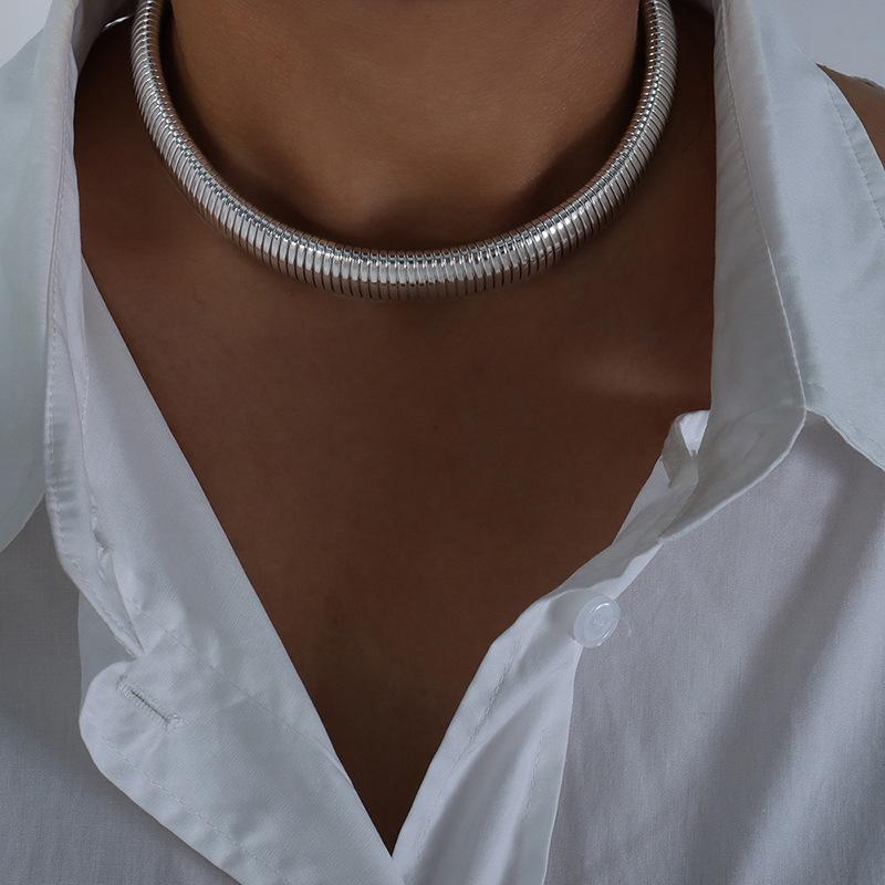 Hip-hop Rock Style Necklace Bracelet For Women Men Stainless Steel Waterproof Hyperbole Thick Neck Chain Choker Jewelry Sets