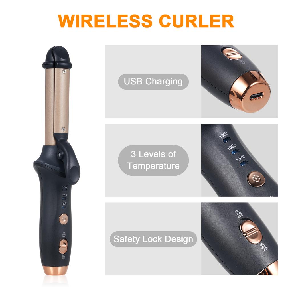 Wireless Curling Iron Rechargeable Models Clipboard Home Non Injurious Hair Straight Curling Dual Use Portable Curling