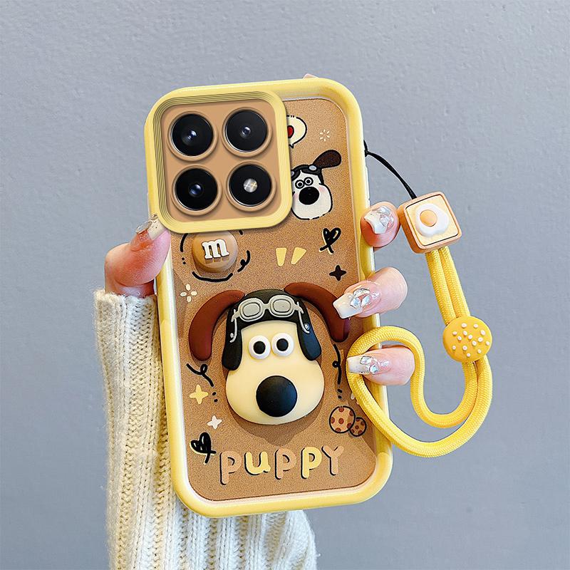 KEYSION Nárazuvzdorné pouzdro pro Xiaomi POCO F6 Pro se šňůrkou Měkký silikonový roztomilý 3D kreslený panáček Kryt na telefon pro POCO X6 Pro 5G