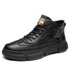 2024 Herbst neue Herren handgefertigte Online Casual Lederschuhe Herren High-Top Schuhe mit Fleece Thermobaumwolle Lederschuhe Herren 6601