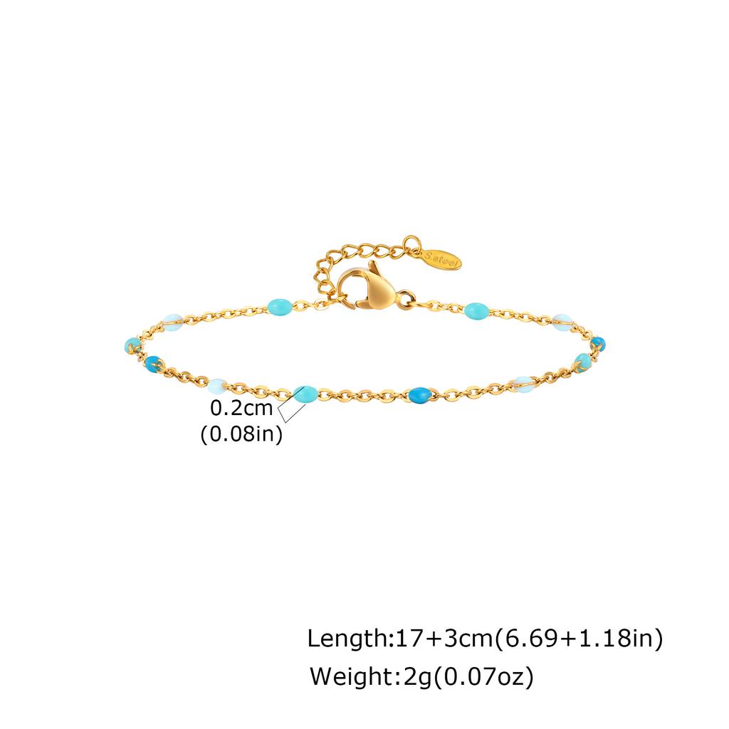 Chic Beads Link Cable Chain Bracelets Colorful Chains Bracelet for Women Waterproof Wrist Jewelry Gifts