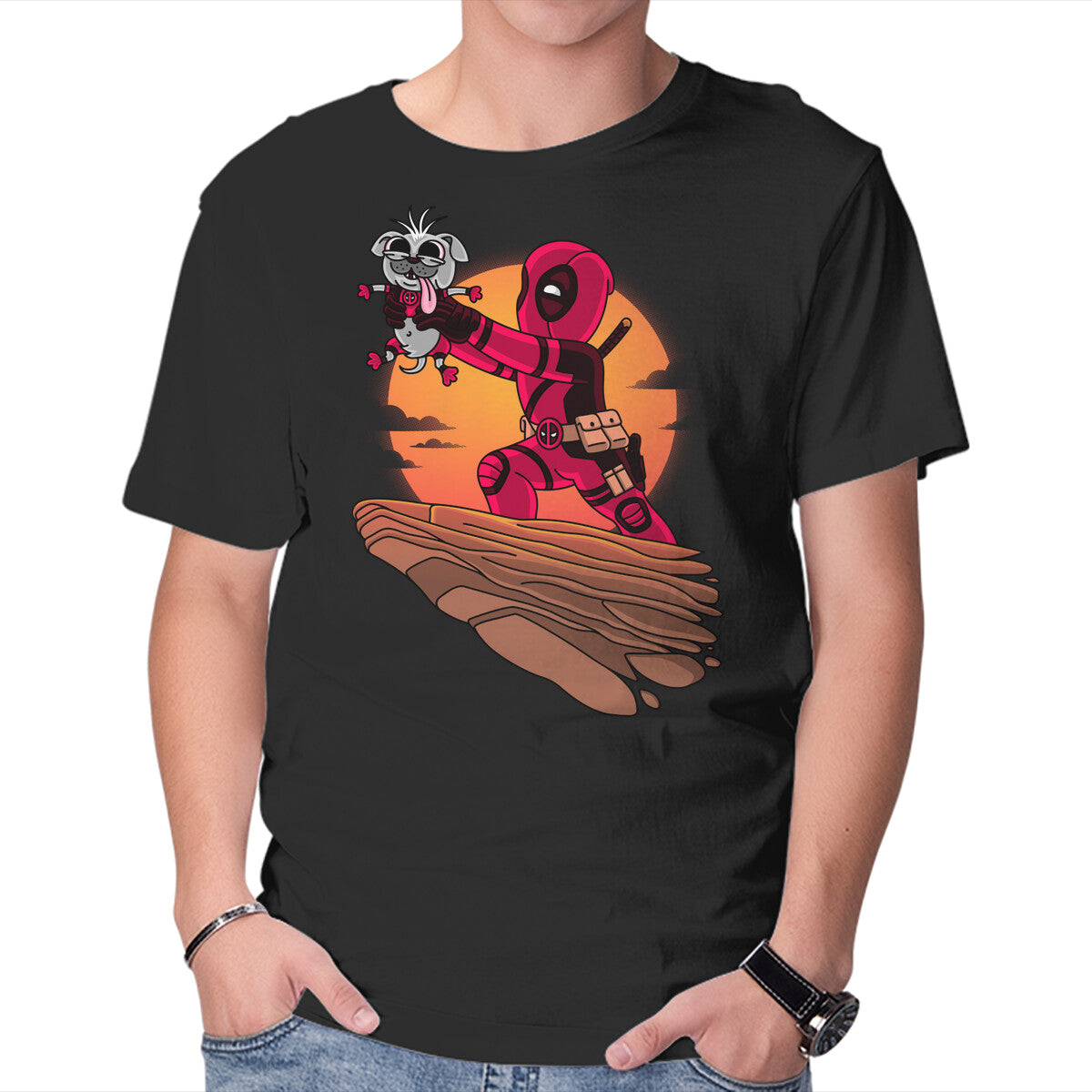 Unisex Crew Neck T-Shirt The Dog King Graphic Short Sleeve Casual Tee XXXL