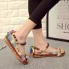 New Shoes for Women Casual Flats Handmade Beaded Ankle Straps Flat Sandals Loafers Zapatos Mujer Retro Ethnic Embroidered Shoes