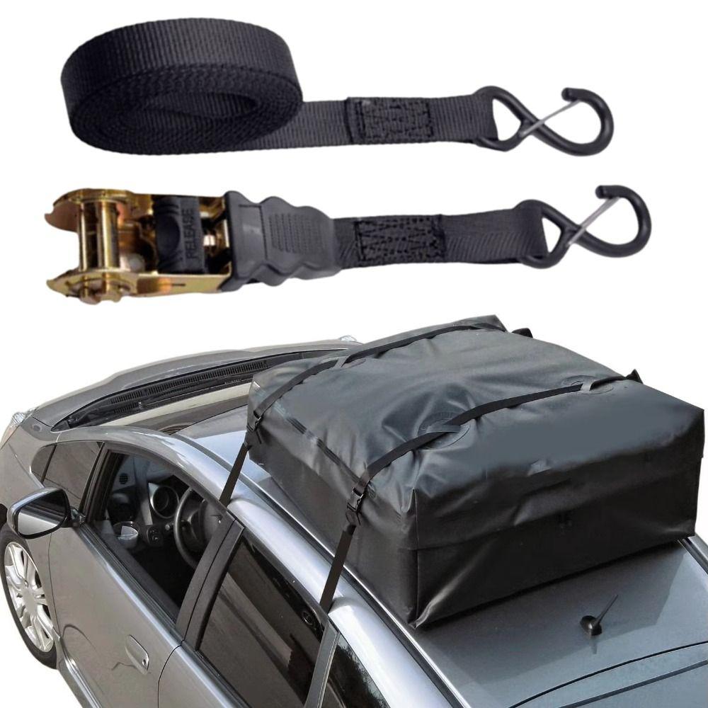 Black Heavy-Duty Cargo Straps Rust Proof Ratchet Tightener Straps Ratchet Tie Down Straps  Truck