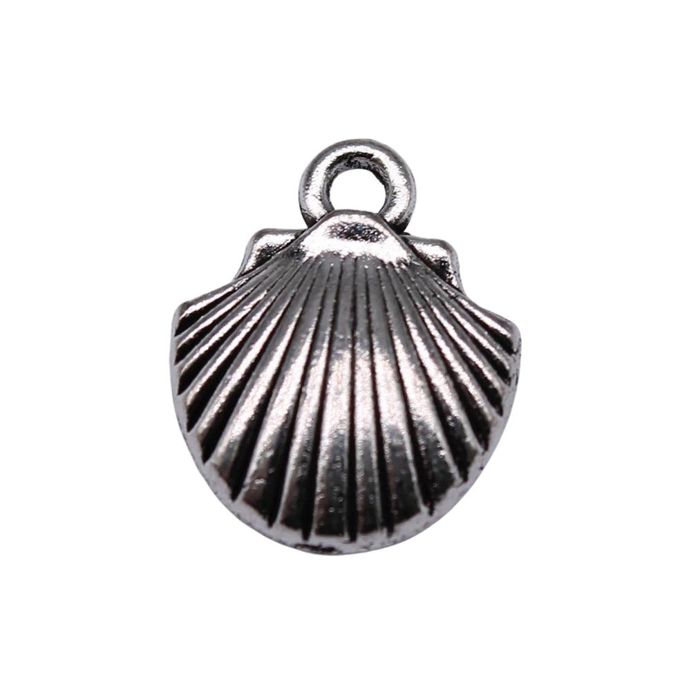 

10шт Оболочка Шармы Шармы Античное серебро Цвет Цинковый сплав 16X13mm