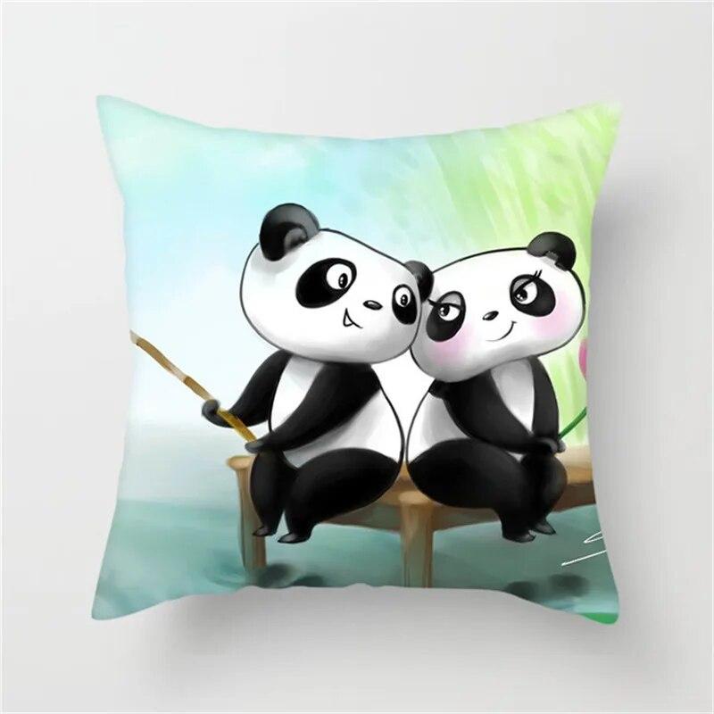 Sofa Schlafzimmer Niedlicher Panda Kissenbezug Nationales Schatz Kissen Decke Heimdekoration