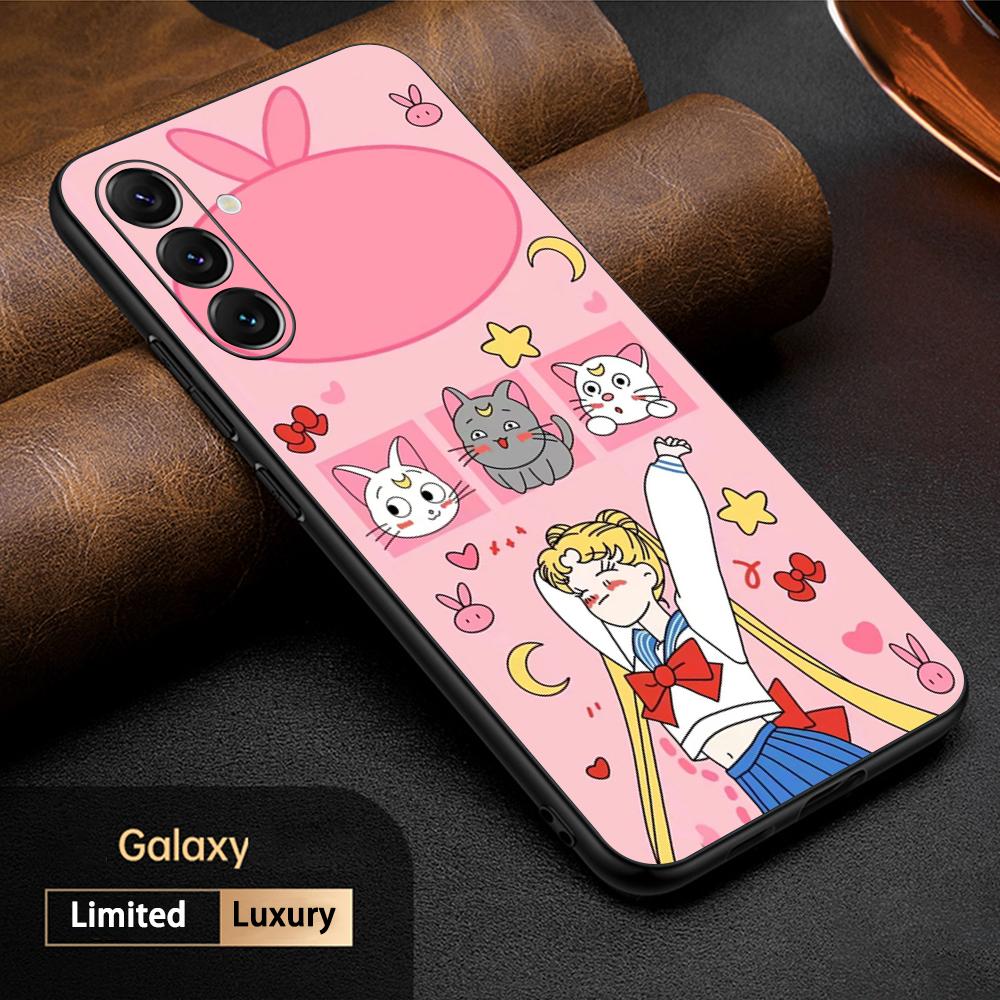 

Magical Girl Warrior classic anime pink Phone Case For Samsung Galaxy S26 S25 S24 S23 S22 S21 Plus Ultra Note20 Soft Black Galaxy S26