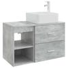 Bathroom Furniture Set 2 Pcs Concrete Grey Wood Based Material