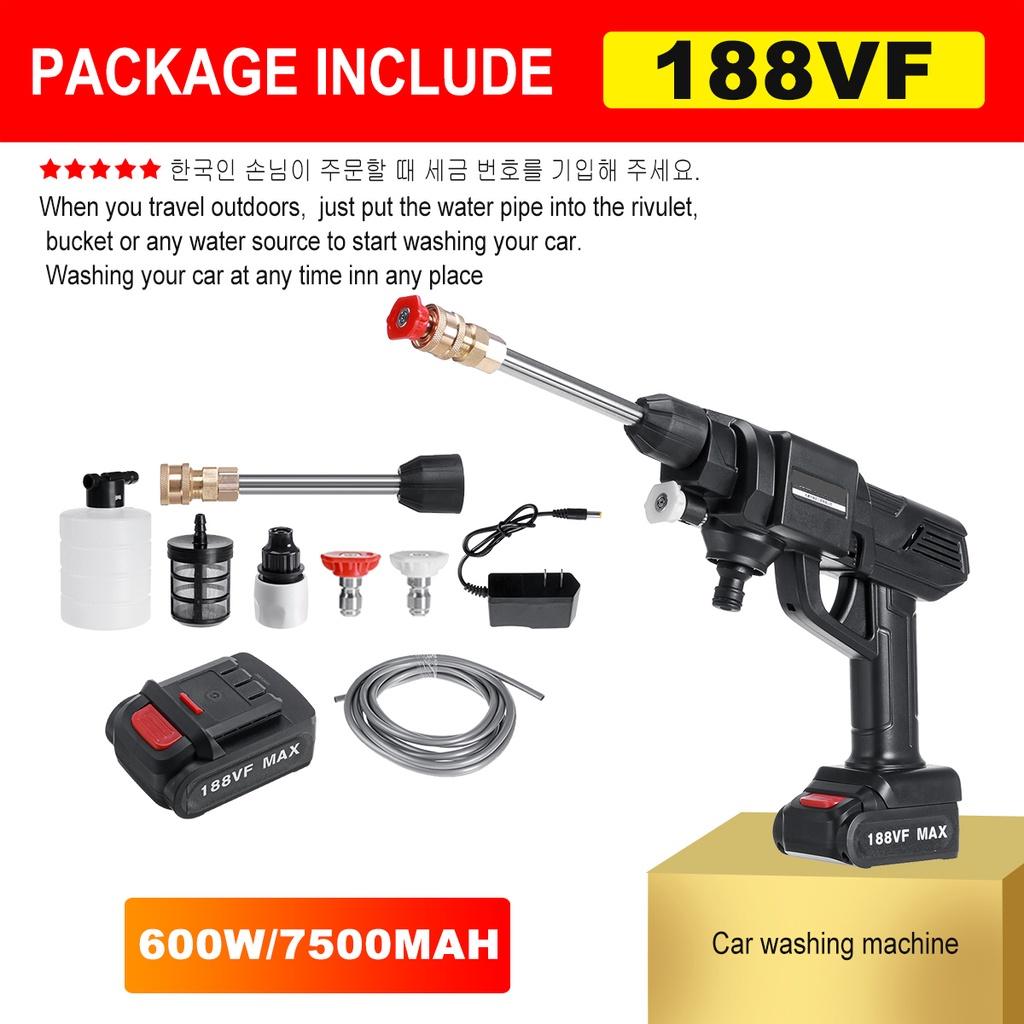 

188VF/288VF/388VF Rechargeable Car Wash Gun Electric Water Guns Cordless High Pressure Car Washer Foam Machine for 18V Battery 188VF
