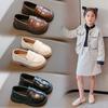 Fashion Princess Style Casual Solid Color Little Girls Leather Single Shoes