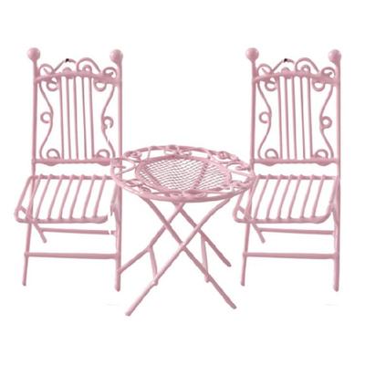 Miniature Dollhouses Furniture Iron Table And Chair Set Model Figurine For Crafting Garden Bistro Scene Displaying
