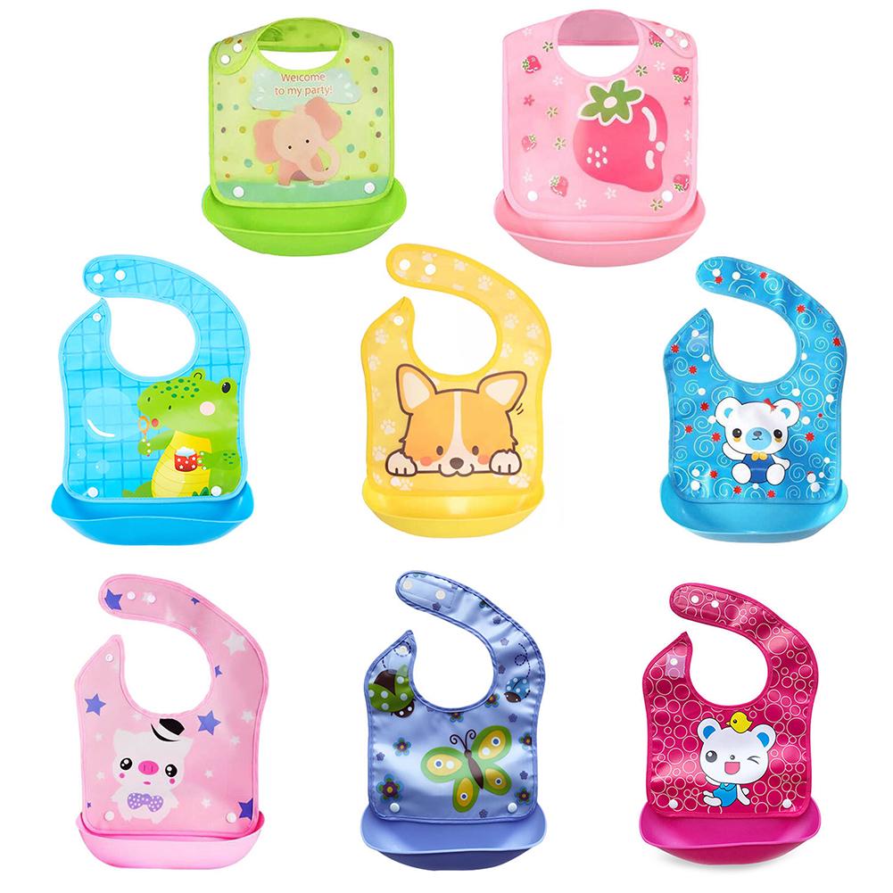 

Водонепроницаемый нагрудник из ЭВА для младенцев с животным принтом и фартуком для кормления слюной с карманом для чистых салфеток Rose Red Little Bear