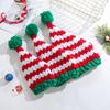 Crochet Christmas Santa Caps with Stripe Formal Event Santa Hats Festival Props Furry Warm Hat for Holiday Gathering Party