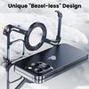 Oatsbasf Z-Form Metall Magsafe Handyhülle für iPhone 12 Pro/Pro Max Handy Schutzhülle Magnetischer Kabelloser Lade Stoßfänger