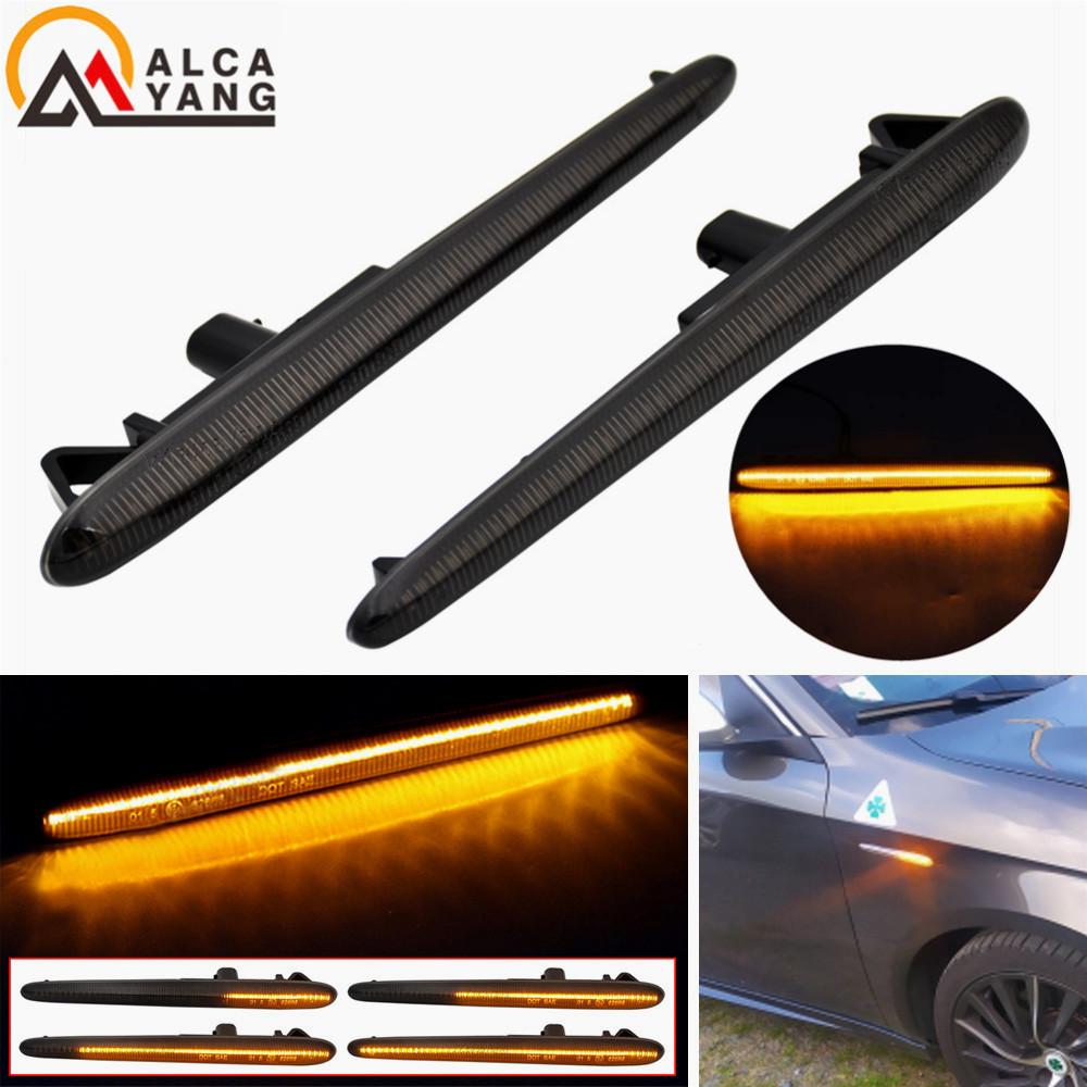 2Pcs LED Dynamic Side Marker Lights Arrow Turn Signal Blinker Lamps for Alfa Romeo Giulietta 940 Juliet # 50513758 5052294