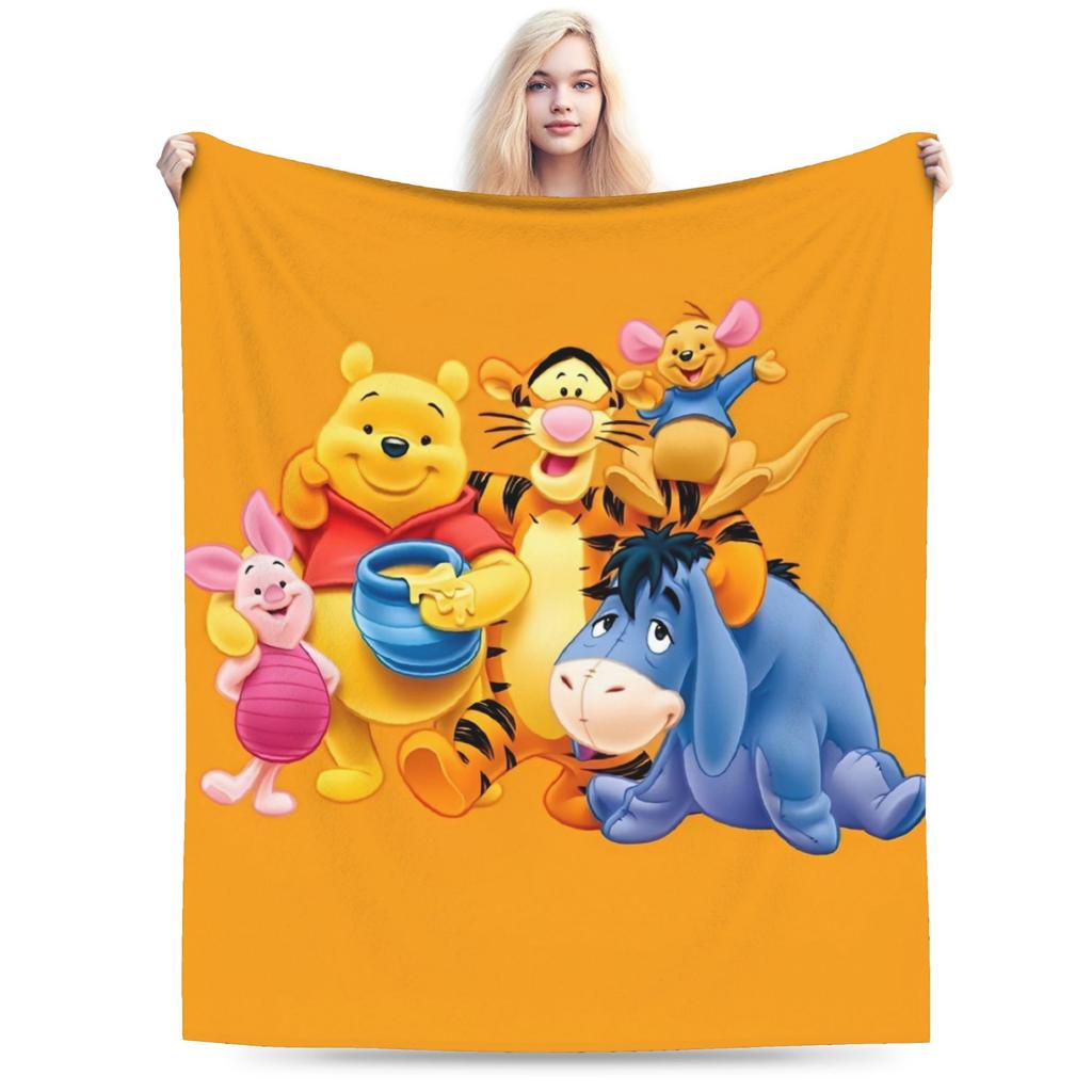 Cute Kawaii Blankets Winnie The Pooh Fuzzy Throw Blanket Bedding Couch Personalised Soft Warm Bedspreads