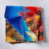 Cinematic Rooster Tapestry Wall Hanging Trio Farm Decor Vibrant Poultry Art Print Polyester Home Accent Piece for Living Room