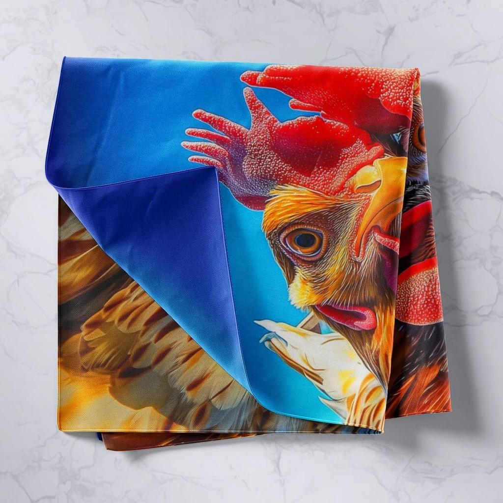 Cinematic Rooster Tapestry Wall Hanging Trio Farm Decor Vibrant Poultry Art Print Polyester Home Accent Piece for Living Room