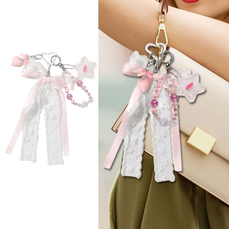 Unique Mini Bag Accessory With Acrylic Frame And Metal Star DIY Craft Keychain Decoration for Women