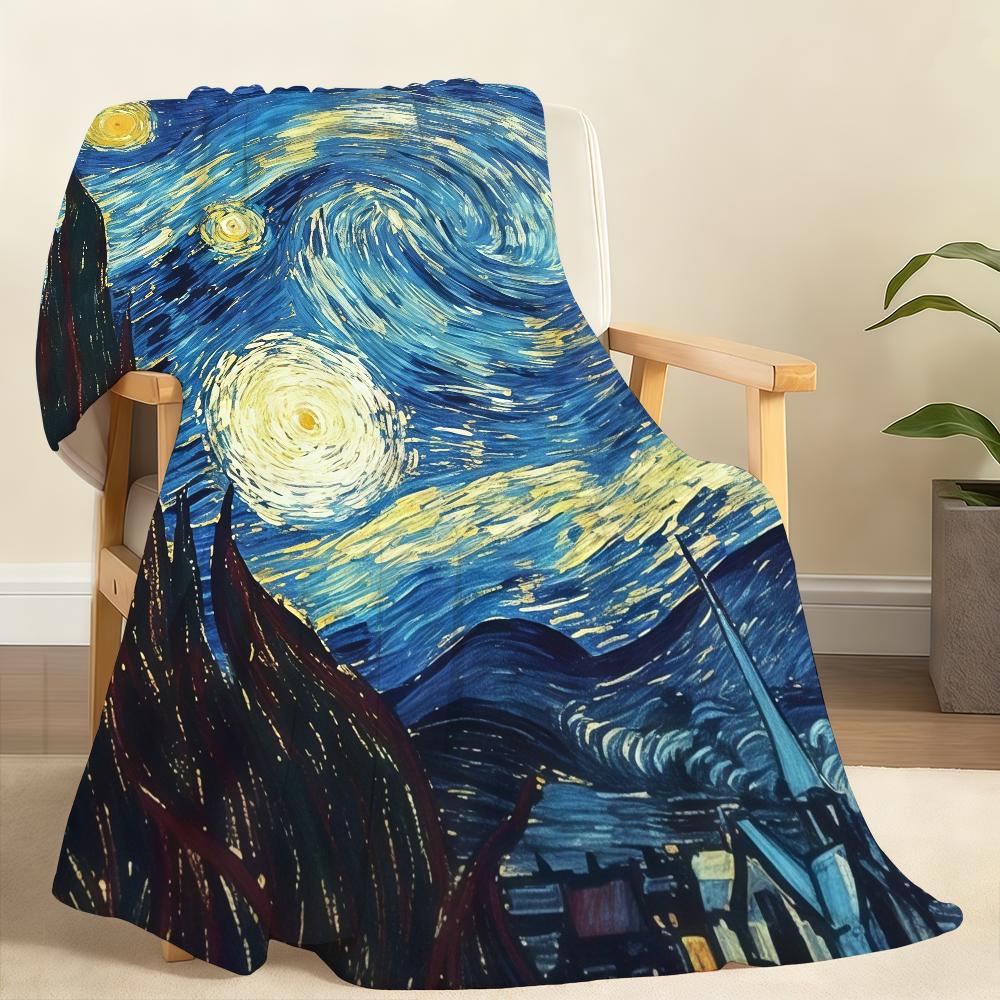 Famous Painter V VaN G GoGh Blanket Soft Throw Blanket for Home Bedroom Bed Sofa Picnic Travel Office Rest Cover Blanket Gift