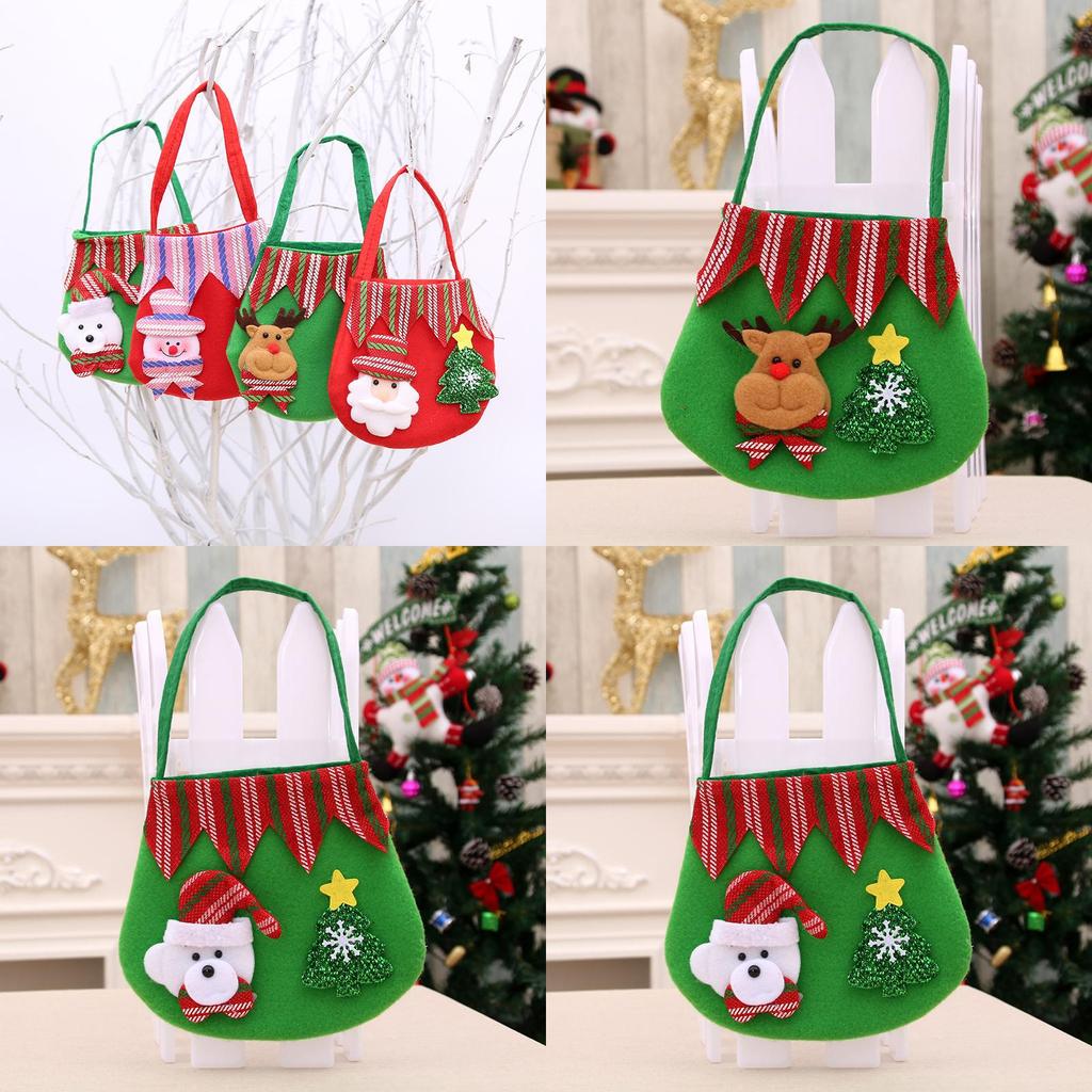 Christmas Festive Gift Bags For Holiday Storage And Party Decoration Use