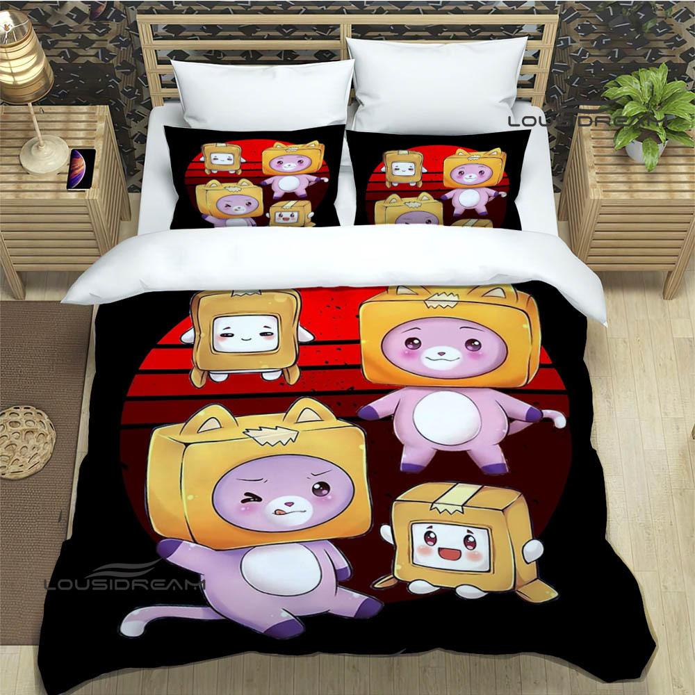 Cute Lankybox Foxy Boxy Bedding Sets exquisite supplies set duvet cover bed comforter set bedding set luxury birthday gift
