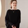 Asymmetrical One-Shoulder Batwing Sleeve Cashmere Top for Women (Spring/Autumn/Winter 2023)