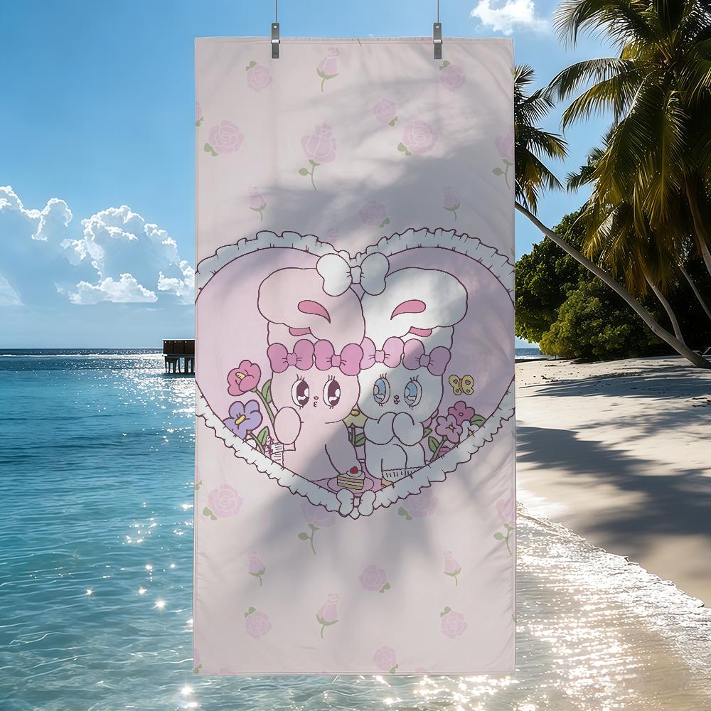 Cute E-Esther B-Bunny Towel Soft Pool Gift For Travel Gym Shower Camping Quick Dry Sports Beach Towels