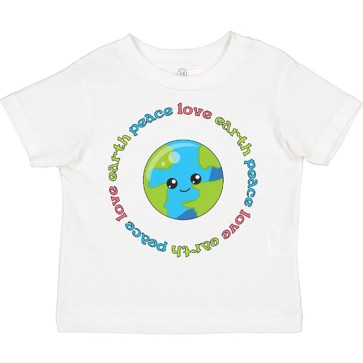Inktastic Peace Love Earth Toddler T-Shirt Day Planet Gaea Gaia Terra World Save 140