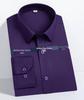 Men's Long Sleeve Bamboo Fiber Formal Shirt - White & Blue, Stretchable, Plus Size Available