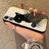 Retro Fox Cat Case for iPhone 17Air XS Max 13 12 11 17 Pro Max XR 7 8 15 16 14 Plus Black Soft Phone Cover