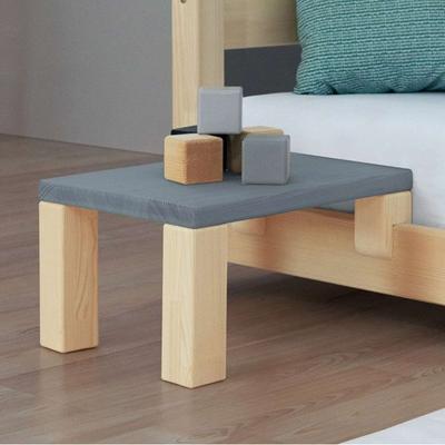 Bedside Table To Fix On the Bed - Grey and Natural Wood - 23 X 32 X 41 Cm