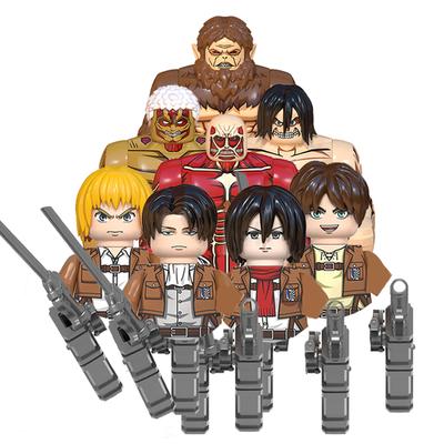 MOC Creativo Ataque a los Titanes Eren Yeager Ackerman Muñeco Mini Figuras de Acción de Anime Bloques de Construcción Ladrillos Juguetes para Regalo de NIÑO
