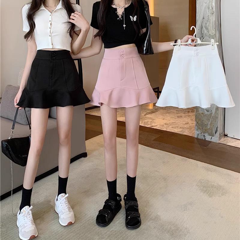 Spring 2024 High-Waist Fishtail Skirt - Women's Slim A-Line Korean Fashion
