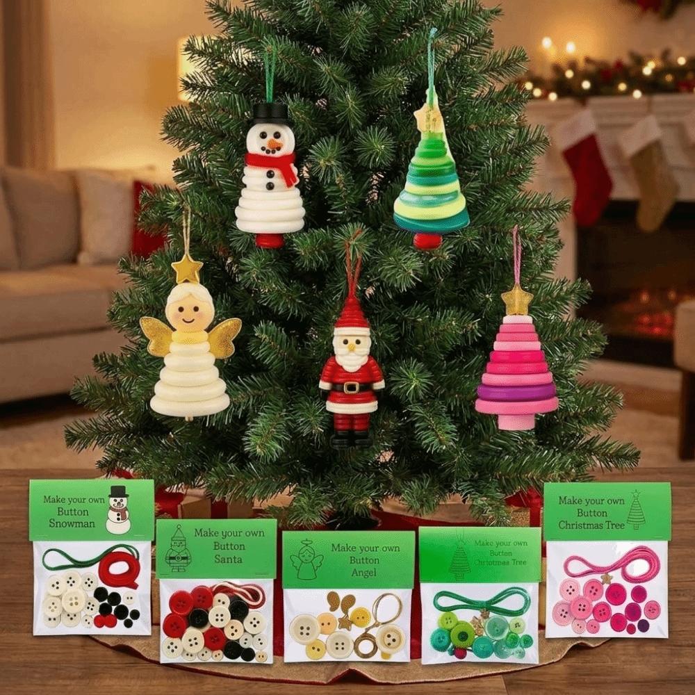 Colorful Buttons DIY Button Snowman Ornament Multiple Designs Button Snowman Kit Kids