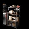 Modern 4-Tier Aluminum Kitchen Storage Cabinet with Doors
