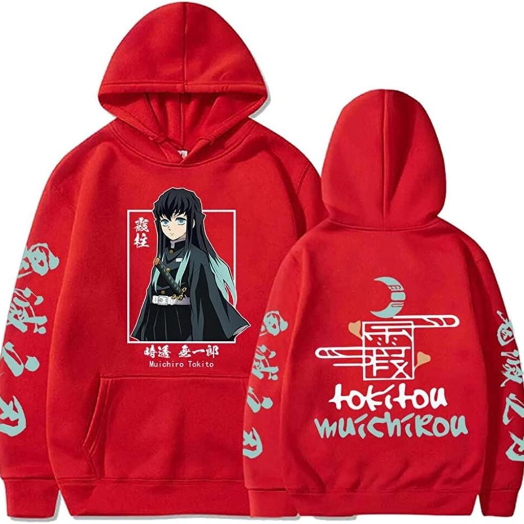 Anime Demon Muichiro Tokito Merch Autumn Winter Fashion Hooded Sweatshirt Vintage Unisex Casual Tops Oversize Hoodie Clothing