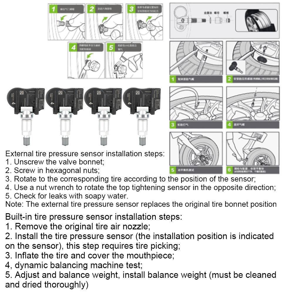 4pcs Tire Pressure Monitoring Sensor TPMS 407003VU0A Fits for Nissan Rogue 1416