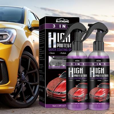 Set 2/1 3 in 1 Spray Rivestimento Ceramico per Auto 100ml Rimozione Graffi Vernice Auto Agente Rivestimento Lucidante Riparazione Graffi Auto