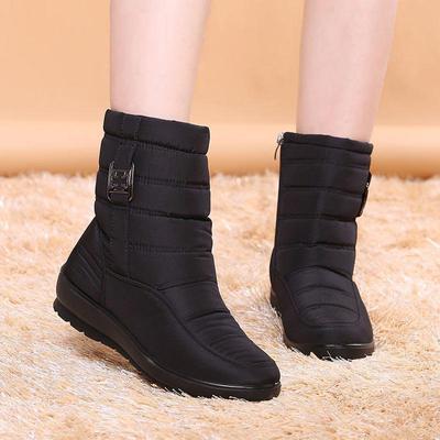 Snow Boots Women Shoe Solid Casual Shoes Woman Winter Zipper Ankle Boots Warm Fur Round Women Boots