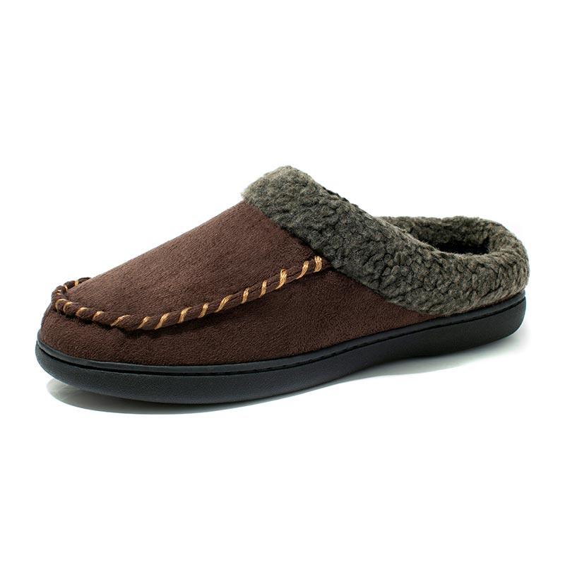 Fashion Men Winter Warm Slippers Fur Slippers Men Plush Slipper Cotton Shoes Non-slip Solid Color Home Indoor Casual Slippers Size 49 50