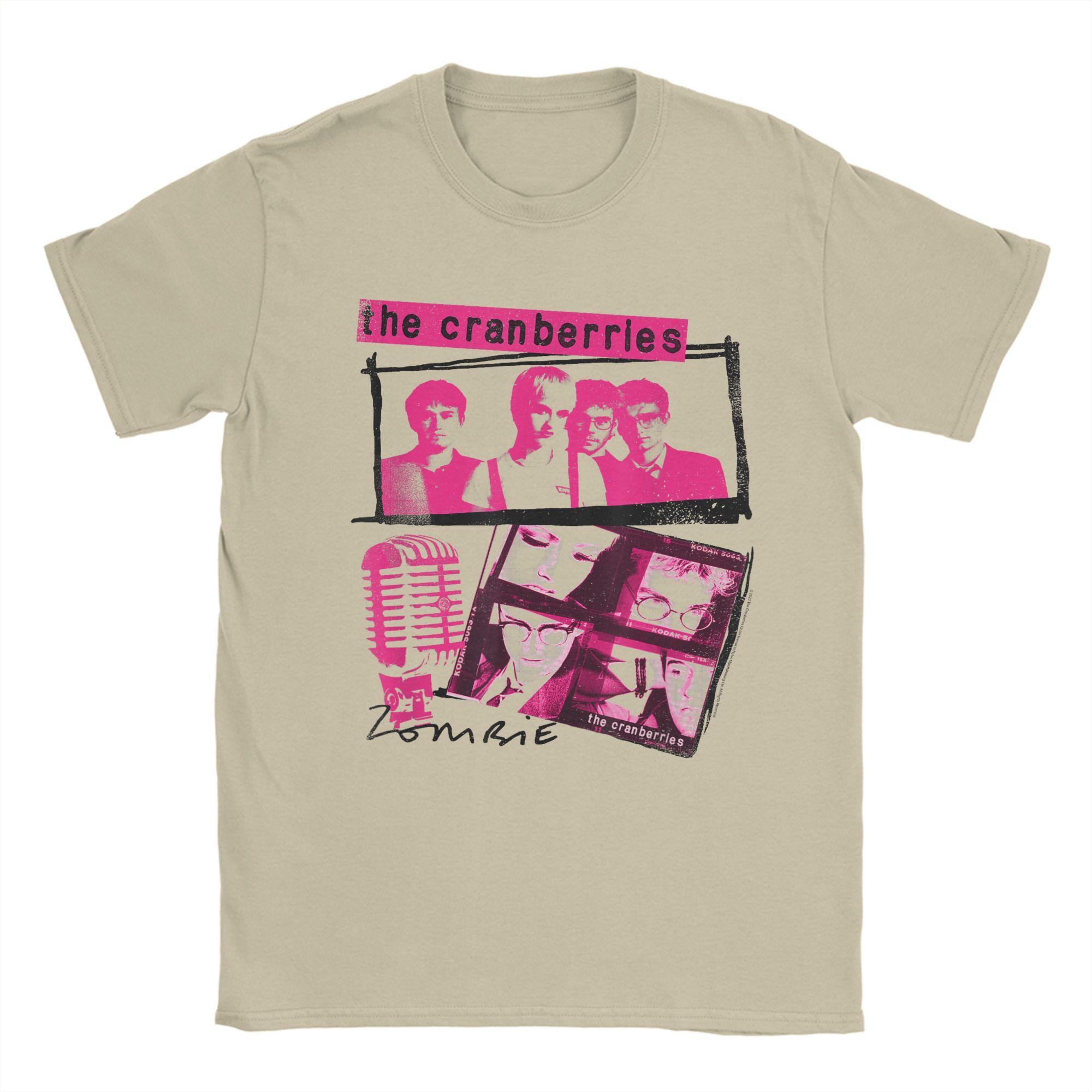 

The Cranberries Zombie Album T-Shirt Men Concert Band Vintage Pure Cotton Tees Crew Neck Short Sleeve T Shirts Gift Idea merch L