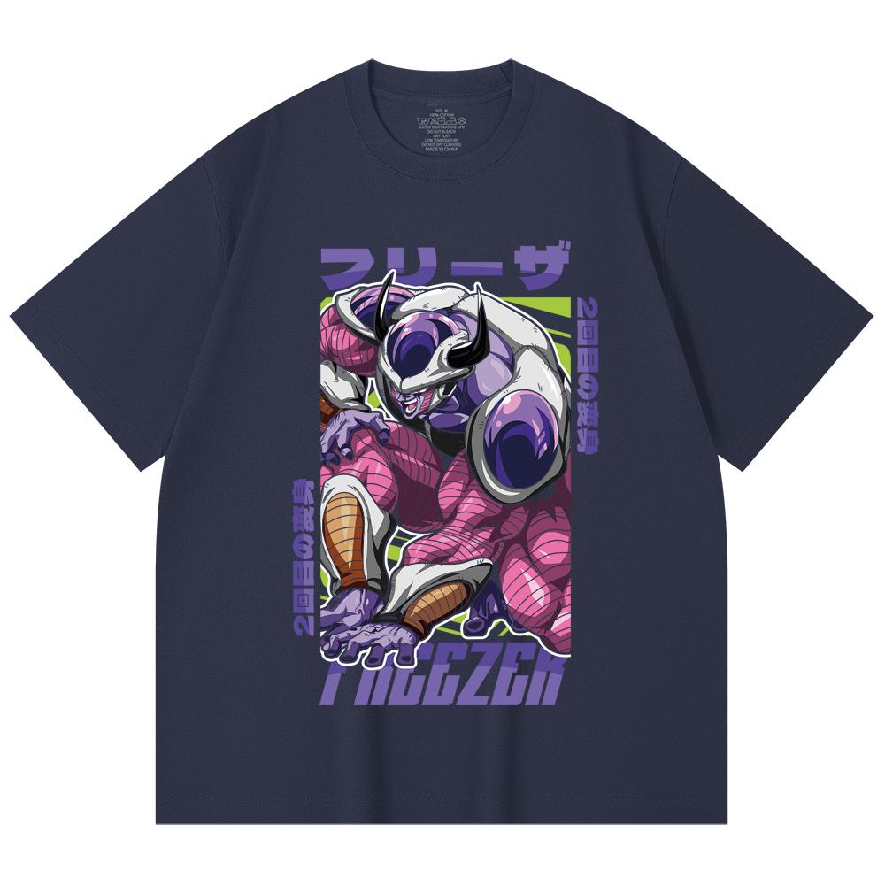 230 g/m² 100% bavlna Dragon Ball V72 Král Cold Potisk Unisex T-shirt z těžké bavlny