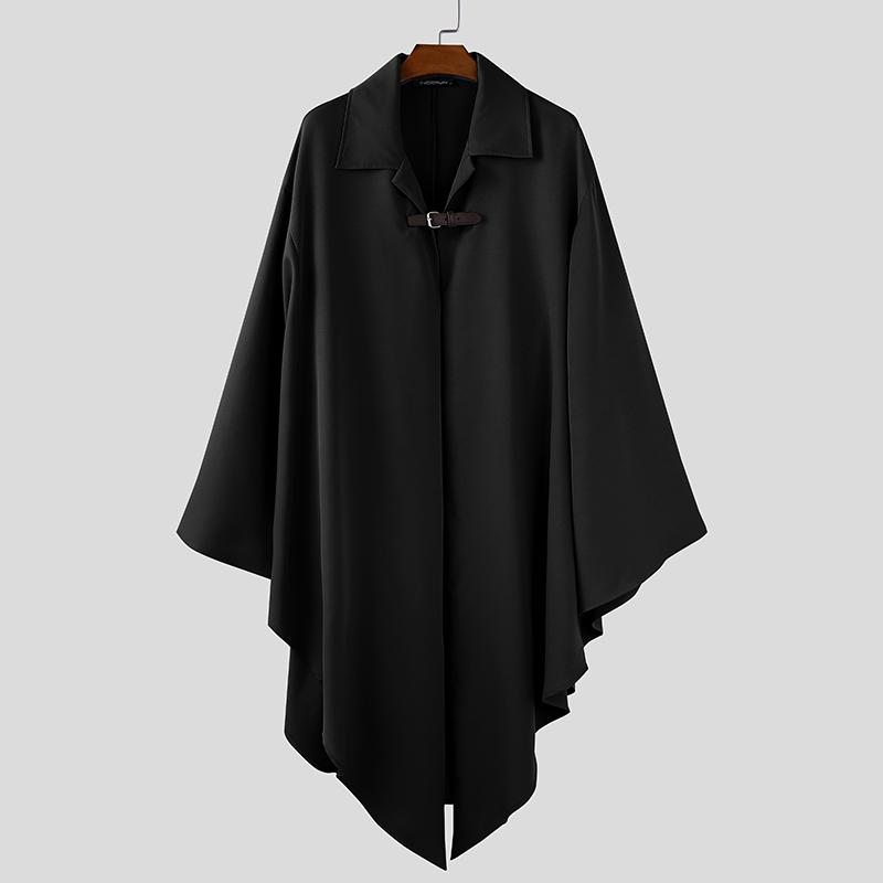 

INCERUN Мужской повседневный свободный плащ неправильной формы, просторные длинные плащи-накидки, ветровка S