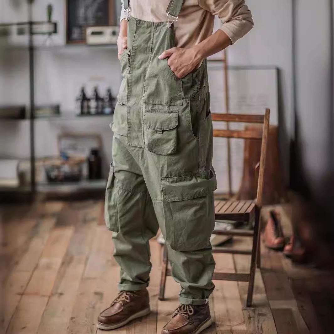 Vīriešu Vintage Kombinezons Kokvilnas Brīva piegriezuma