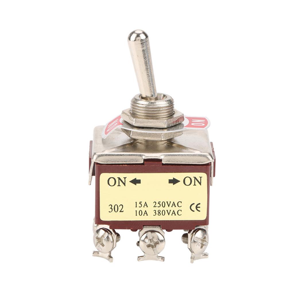 On ON 2 Position Toggle Switch 3PDT 9 Pin 12mm 15A250VAC