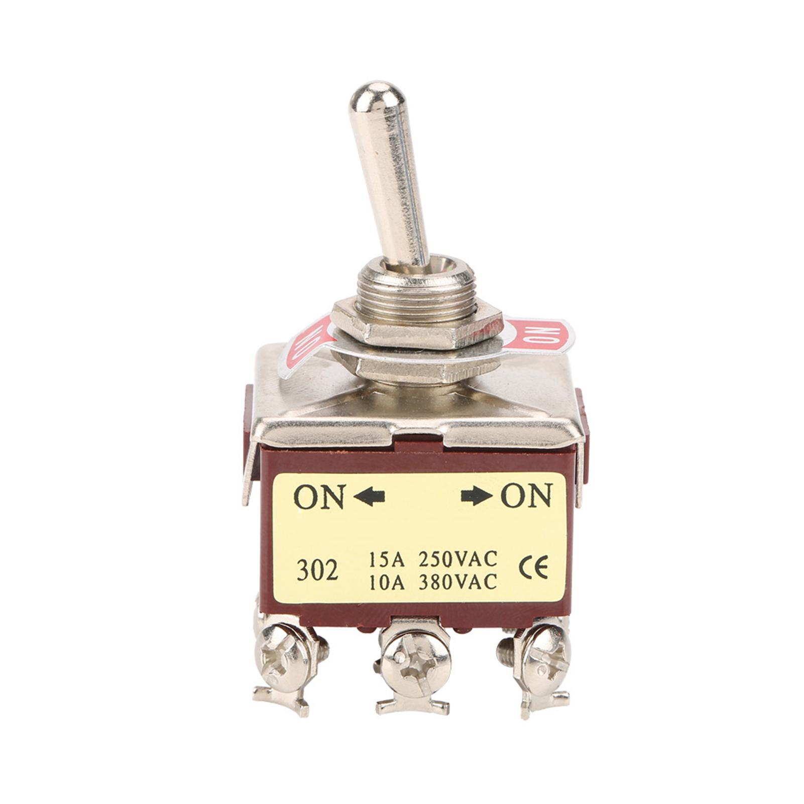 

On ON 2 Position Toggle Switch 3PDT 9 Pin 12mm 15A250VAC