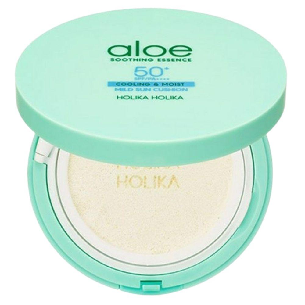 Holika Holika Aloe Mild Sun Cushion SPF50+ PA++++ Portable Hydrating UV Protection 25g