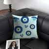Custom Evil Eye Luxury Cushion Cover Natural Linen Organic Fabric Double-Sided Printing Sofa Home Decor Gift Pillow Case